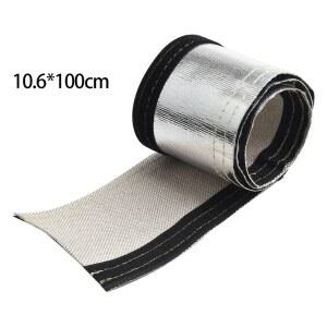 무시동히터부품 1PC 배기관 온풍관 파이프 절연 열 랩 유리 섬유 금속 실드 슬리브 와이어 호스 주름관 커버 튜브 60 10.6CM