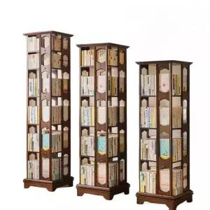 원목 북쉘프 선반 잡지꽂이 책꽂이 북타워 회전 매장 거실 매거진랙