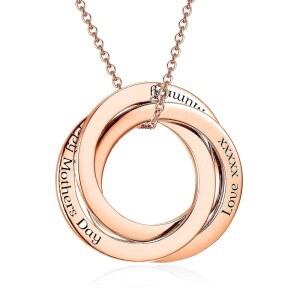 글라베호 맞춤형 서클 링 목걸이, 이름 연동 펜던트 가족 이니셜 레터 목걸이