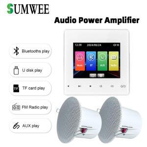 홈시어터 미니 오디오 인월 앰프 시스템 TF FM 블루투스 AUX 사운드 컨트롤 패널 스테레오 천장 스피커 음