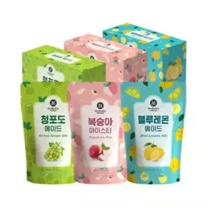 에이드 3종(블루레몬+복숭아+청포도) 각 10팩