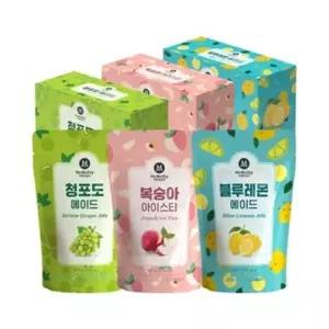 에이드 3종(블루레몬+복숭아+청포도) 각 10팩