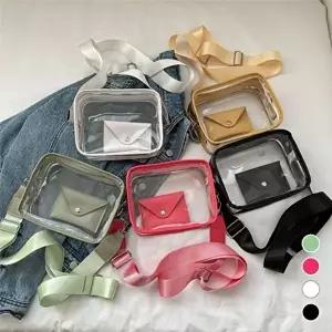 투명 PVC 크로스백 미니 가방 여름 비치 파우치백-WFIR43E