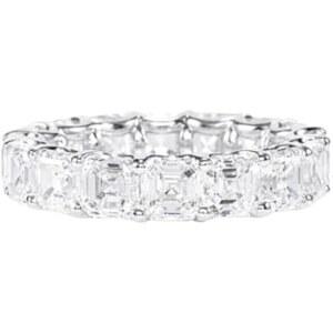 푸르비카 주얼스 4캐럿 어셔 컷 랩으로 다이아몬드 이터널 링, 14k 화이트 골드 마감, 웨딩 밴드 제작