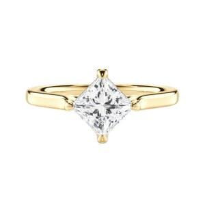 1.0캐럿 925 스털링 실버 / 10K 14K 18K 리얼 골드 커스텀 프린세스 컷 연 세트 스월 솔리테어 랩에서 재배한 다이아몬드 모이사나이트 여성용 웨딩 링 약혼 반지, 사이즈 3-14