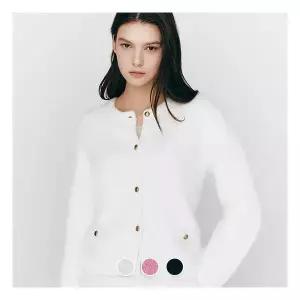 [지오다노/본사] 355502 여 3gg 부클 트위드 라운드넥 가디건