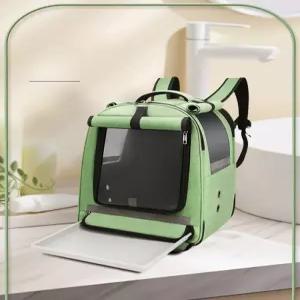 앵무새 이동가방 외출 미니 커튼 투명 아크릴 롤러 휴대용 배낭 새장