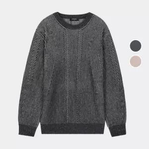 백화점 버커루 남성 루즈핏 투톤 풀오버 니트 B234KT320P