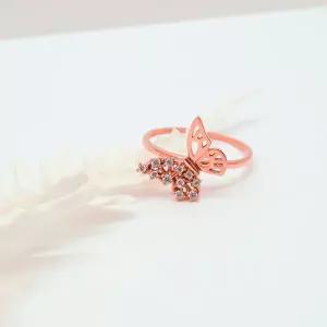 [오팔하우스] 14k 언밸런스 나비 큐빅 반지 OPDSR1513