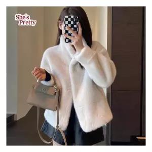 쉬즈프리티 벨벳밍크페이크퍼코트 L까지_여성퍼코트 705816