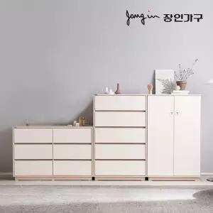 [장인가구]크라운 빅 서랍장 옷장 세트D (800서랍장+1200서랍장+낮은옷장)