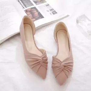 포인트 플랫슈즈 봄 펌프스 니트 블랙 패션 봄여름