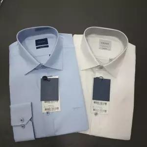 [예작]코튼폴리 긴팔남성드레스셔츠 슬림핏 비침없음 카라소매 배색YJESBS160