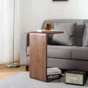 원목ㄷ자사이드테이블 좌식 침실 블랙 작은 보조책상 탁자 코너 북유럽 인테리어 호두나무 월넛 커피