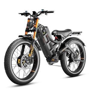 에호라 로미오 프로 5600W 전기 자전거, 시속 50마일, 60V 80Ah 배터리 최대 250마일, 장거리 듀얼 모터 26인치*4.0 남성용 팻 타이어 풀 서스펜션 마운틴 UL 2849