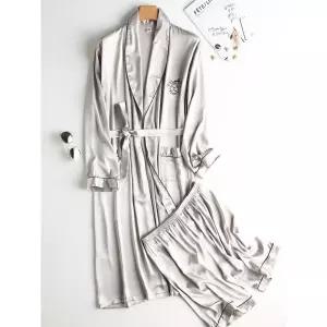 남성 실크 잠옷 여름 가운 세트 부드러운 송민호 냉장고잠옷