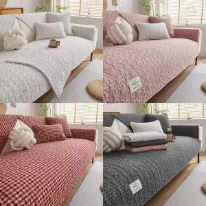 [NS홈쇼핑]사계절 코튼 쇼파패드 3인용 돌 흙 쇼파 커버 토퍼 매트 논슬립 거실 소파패드 카..[35701177]