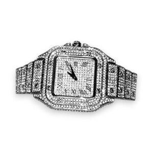 남성 손목시계 밴드 럭셔리 CZ 다이아몬드 아이스 아웃 시계 골드 로마 숫자 사각 다이얼 여성 힙합 래퍼 초이스 주얼리 커스텀 핏 가슴 다운 멋져 보이고 기분 좋아요