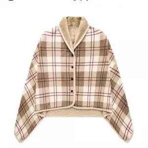 bns 털 안감 어깨 무릎 보온 겨울 밍크 퍼 극세사 단추 숄 망또 담요 WFLIPUN