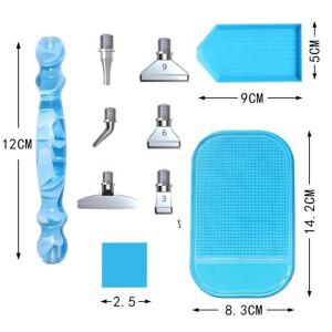 스레드 디자인의 5D 보석 십자수 펜 수지 포인트 드릴 금속 멀티 플레이서 펜 헤드 도구 7PCs/세트