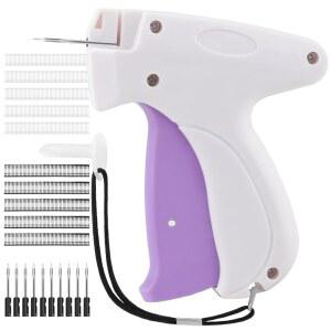 의류용 스티치 건, 가격 태깅 소매 의류 라벨용 바늘 10개와 바브 패스너 1000개 포함 마이크로 패브릭 퀵 픽서(화이트)