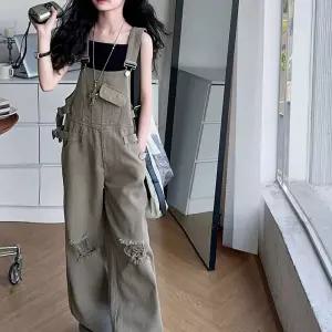 멜빵바지 루즈핏 점프수트 디자인 와이드