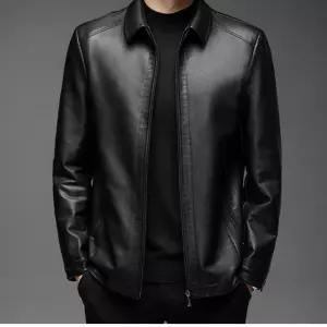 남자 기모 가죽자켓 중년 코디 벨벳 라이더 모던 점퍼