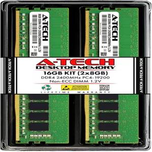 A-Tech 16GB(2x8GB) DDR4 2400MHz UDIMM PC4-19200(PC4-2400T) CL17 DIMM 비ECC 데스크탑 RAM 메모리 모듈