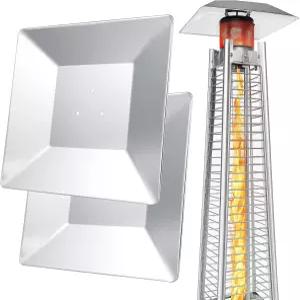 프로판 실외 히터 커버 교체용 Zonon 2 팩 파티오 히트 리플렉터 실드 4면 피라미드 상단 3홀 거리