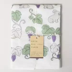 하라다 키요이 카야 7겹 프린트 키친크로스 주방 면행주 30x40cm 1개, 중형, 포도밭 토끼