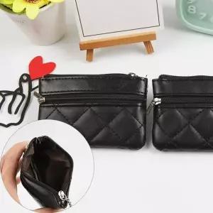 휴대용 여행용 동전 보관 2포켓 주머니 지갑 블랙-WFIXIME