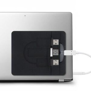 노트북용 범용 마우스 홀더, 자체 접착 파우치, 휴대용 외장 SSD, 무선 마우스, USB 데이터 케이블, 충전기, 소형 배터리 팩, 메모리 카드용 2포켓 재사용 하드 드라이브 케이스