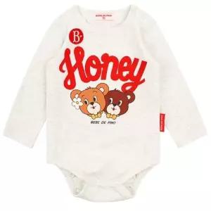 [롯데백화점]베베드피노 올 오버 허니 베어 베이비 바디수트 세트_BP51OS101-N1