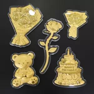 퀸스금거래소 24K 순금 케이크 0.2g 꽃다발 0.3g 기념일 생일 선물 기념품