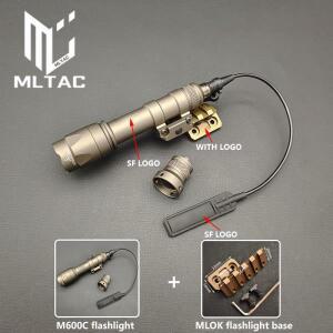 전술 플래시라이트 세트 M600C LED 에어소프트 스카우트 라이트 or MLOK OR 20MM 마운트SF 순간 원격 마우