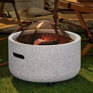 스톤 화로대 원형 캠핑 불멍 난로 화로 스토브 바베큐 무쇠그리들