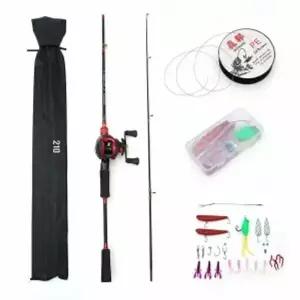 고피싱 베이트 릴+루어+낚싯대세트 2.1m 우핸들 입문용릴낚싯대 초보낚시