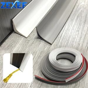 ZEXEF 자체 접착 벽 내부 코너 트림 몰딩 라인 테이프 스커트 천장 코킹 스트립 엣지 홈