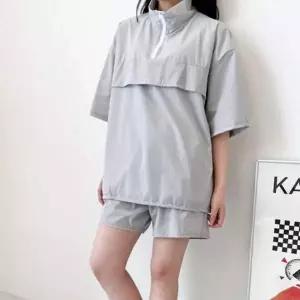 여성용 반집업 아노락 반바지 트레이닝복 운동복