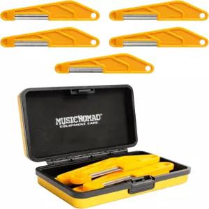 MusicNomad MN673 5개. 다이아몬드 코팅 베이스 너트 슬롯 파일 세트 보관 케이스 포함