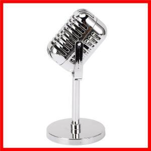 레트로 마이크 소품 시뮬레이션 클래식 가짜 빈티지 마이크 소품 모델 바 장식용 전기 도금