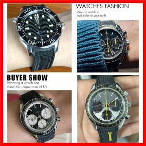 고무 실리콘 시계 밴드 오메가 Sxwatch Moon Watch 스피드마스터 씨마스터 300 AT150 태그 호이어 소프트