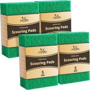 아반트 그럽의 그린 지속 가능한 20팩 청소용 스크러 패드. 강력한 주방용품용 얼룩 제거제. 쉽게 기름과