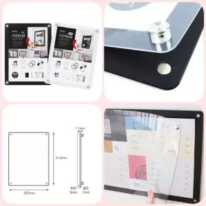 부착식 자석프레임 B4 메뉴판 광고게시판 포켓패드 매장안내판 벽아크릴꽂이 POP 프레임 표지판