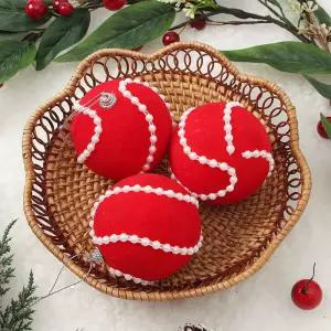 Jdt 장식볼 3p 8cm 진주회오리트리볼 악세사리 소품 트리볼 이미지볼 성탄 크리스마스 성탄절