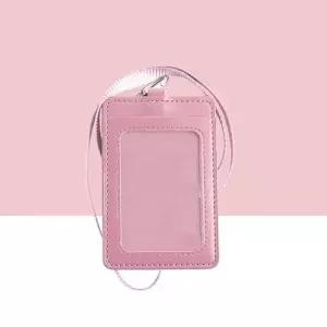 카드지갑 목걸이 핑크 카드홀더 명함 명찰-WFIZJYF