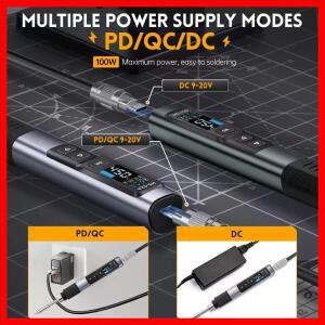 FNIRSI HS-02 Protable 열 도구 상자 키트 100W 전력 조절 온도 빠른 가열 수리 장비 100-450 ℃   DIY 수