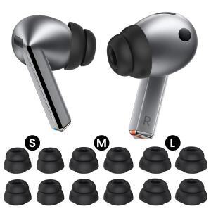 삼성 갤럭시 버즈3 프로용 이어팁 6세트 S/M/L 더블 플랜지 실리콘 이어버드 귀마개 교체용 케이스 포함