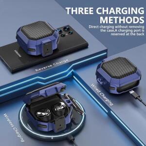 삼성 갤럭시 버즈 코어 2025 케이스 프로/프로/2/라이브/FE 락 카본 파이버 아머 방탄 보호