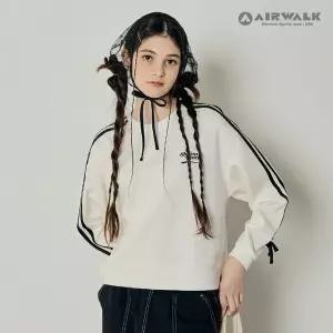 [보리보리/에어워크 주니어]여아 주니어 두줄 리본 크롭 맨투맨 티셔츠